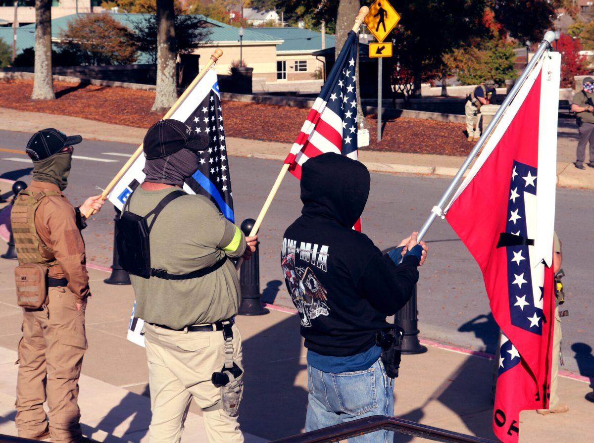 Various groups gathered outside of the Arkansas State Capitol on Saturday afternoon following the announcement of the President-elect Joe Biden. 
