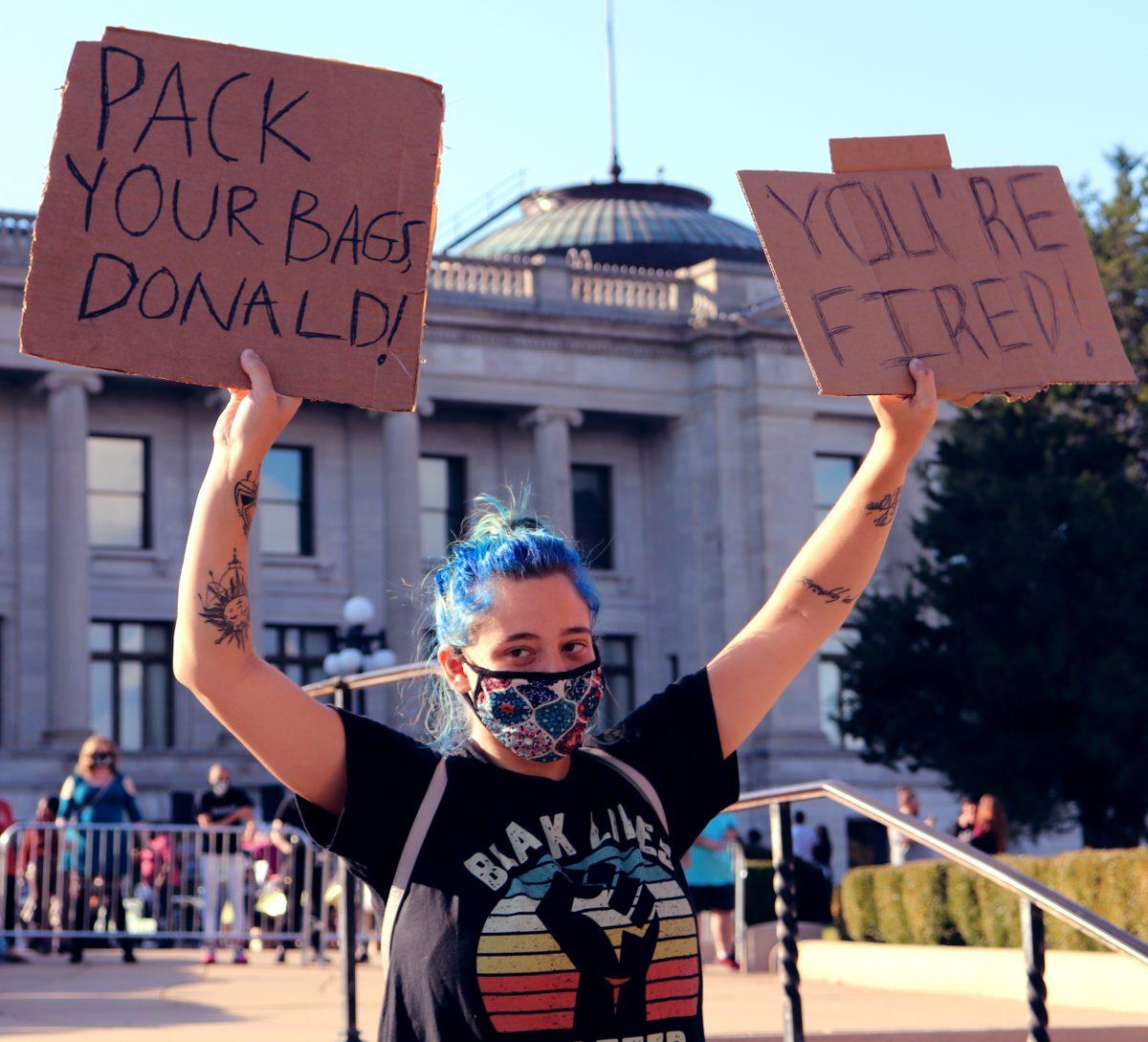 Various groups gathered outside of the Arkansas State Capitol on Saturday afternoon following the announcement of the President-elect Joe Biden. 
