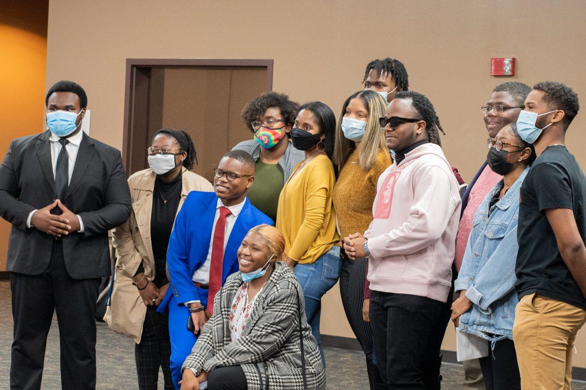 Members of SPBC pose together after the "Live Museum: Remembering the Legacy" event. Students portrayed historic Black figures. 