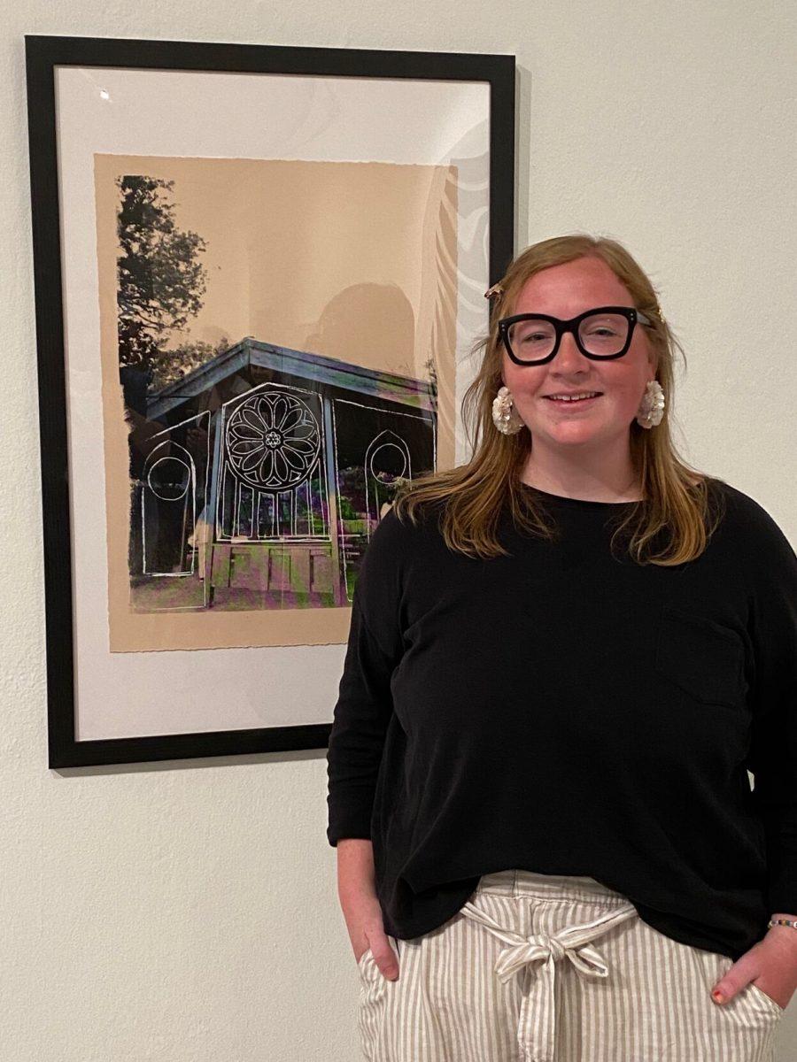 BFA student Shelby Staton, “Tabernacle, 2022”. Silkscreen.