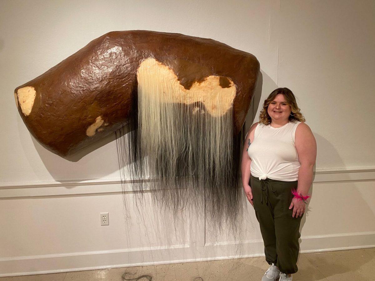 BFA student Mary Rice, “You need to shave, 2021.” Silicone.