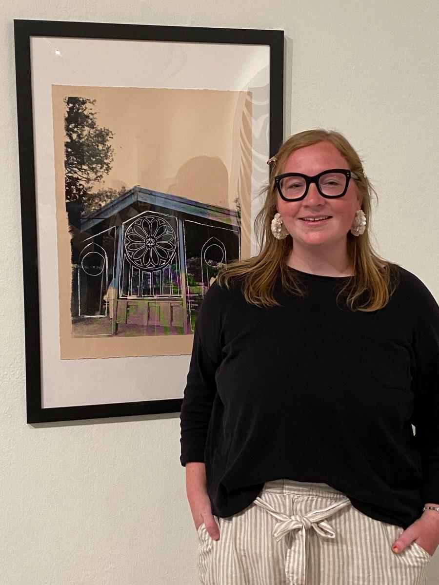 BFA student Shelby Staton, “Tabernacle, 2022”. Silkscreen.