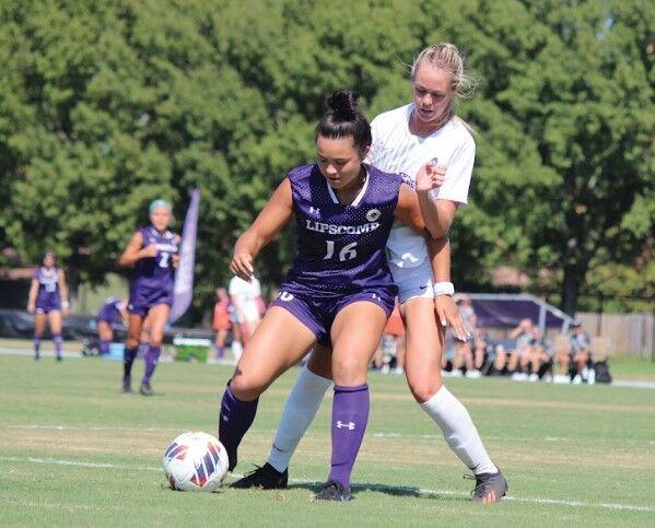 Lipscomb junior Marcella Cash blocks UCA freshman defender Rylee Ellis from getting the ball. The Bears suffered a 2-0 loss against the opposing university and will face off against Queens University on Oct. 2.