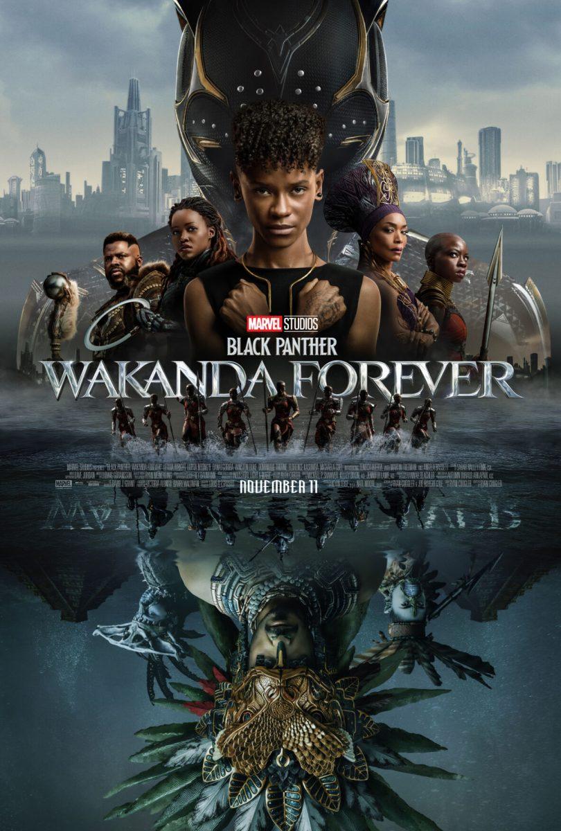 "Black Panther: Wakanda Forever" was released in theaters Nov. 11. The movie stars Letitia Wright as Shuri (top center) as Shuri and Tenoch Huerta as Namor (bottom center).