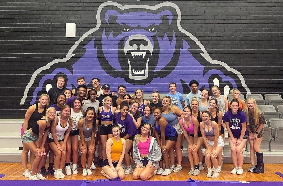 The cheer team is pictured at the Farris Center in a photo from former assistant cheerleading coach Ty Conner’s Instagram June 29, 2022. The cheer team will not be at UCA athletic events until fall 2023.