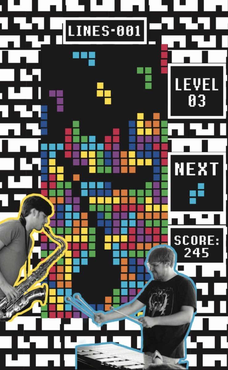 Christian Stephens (left) and Simon Podsiadlik of High Ping Jazz passionately play their set. The group’s last performance was at Spec Ops Gaming Lounge.