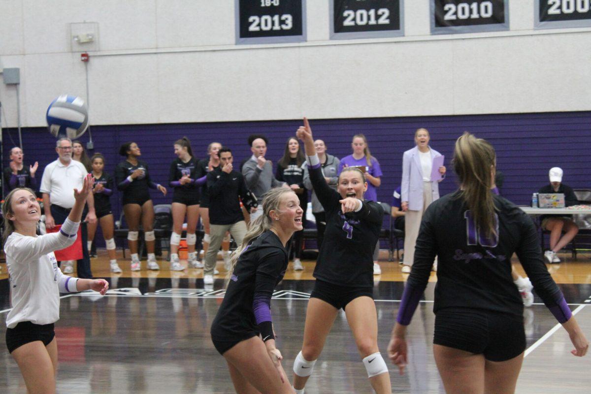 The Sugar Bears celebrate their newfound victory after a swift match versus the Bellarmine Knights. The team celebrated the seniors after their win.