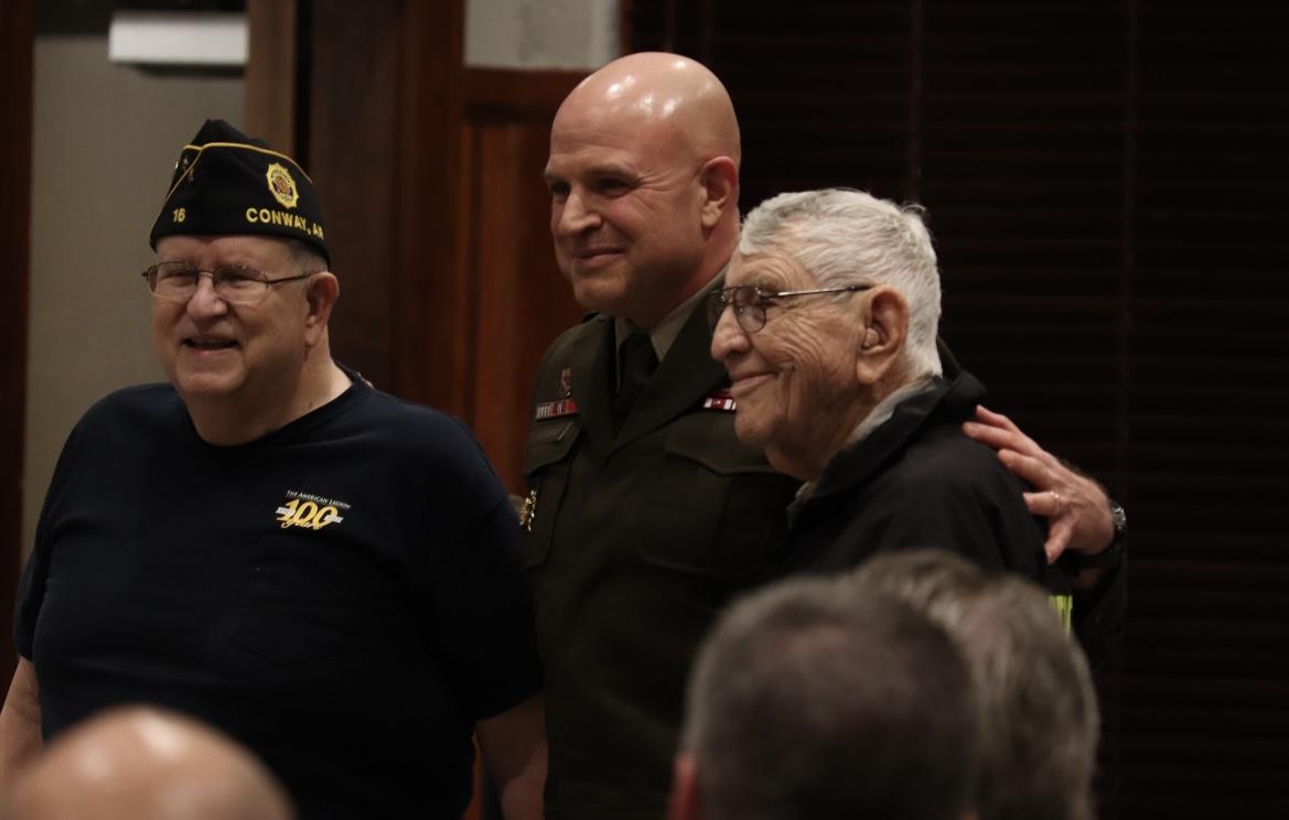 Maj. Gen. Jonathan M. Stubbs hosts a game to see who the oldest veteran at the event is. UCA hosted a Veteran's Day event for the Conway community.