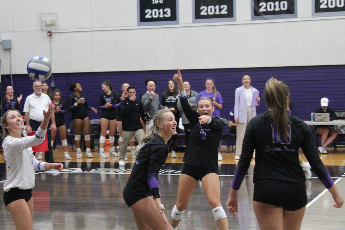 The Sugar Bears celebrate their newfound victory after a swift match versus the Bellarmine Knights. The team celebrated the seniors after their win.