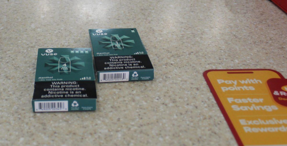 Vuse Alto pods are for sale at Kum &amp; Go. The FDA recently announced a ban on Vuse on menthol Alto pods, but sales have continued.