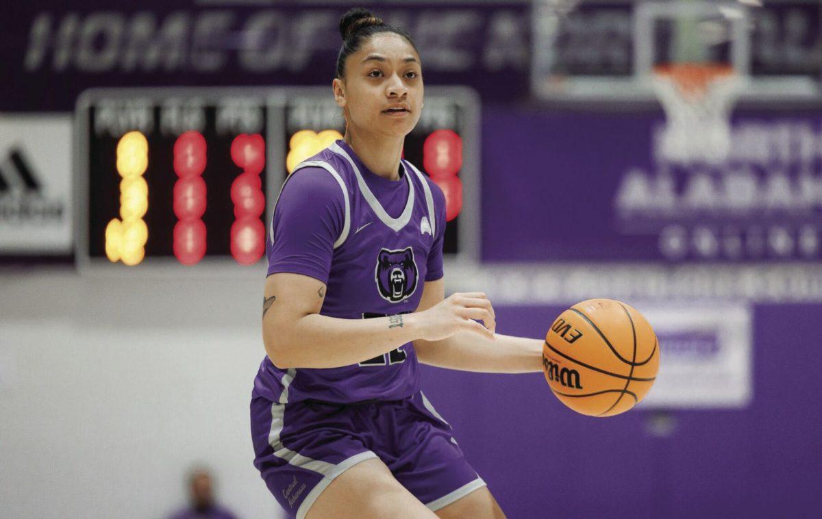 Junior guard Leah Mafua looks for an opening to shoot. 