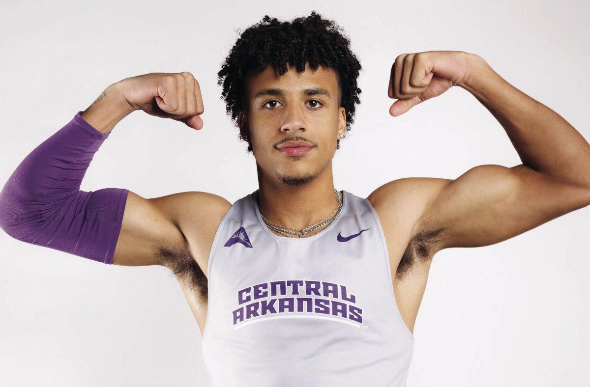 Graduate student sprinter Kobe Gill’s best indoor record is in the 60m sprint with 6.72 seconds.