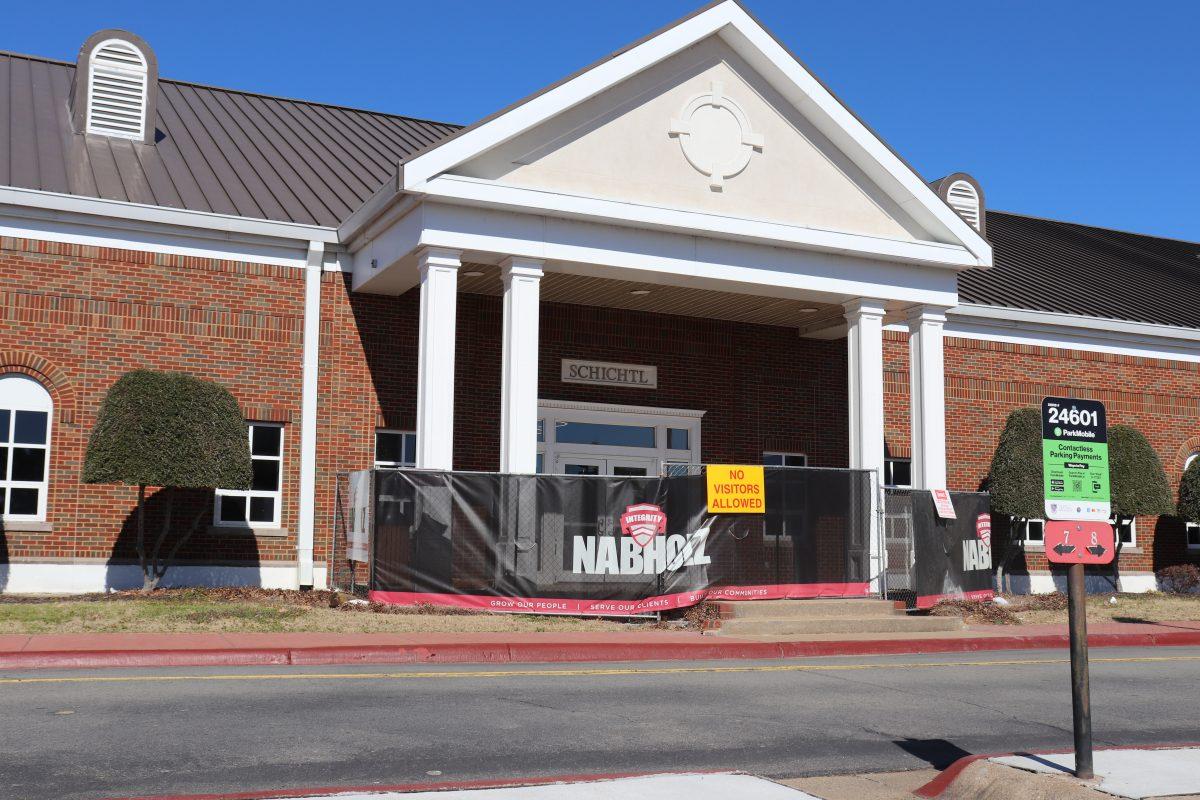 Chainlink fencing, put up by UCA contractor Nabholz Construction, blocks students from entering Shichtl Hall while renovations are being done. Renovations are projected to be completed in April.