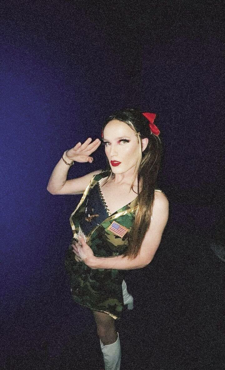 Holloway stuns in drag under the name Chandler Smoke. Holloway's love for drag began after his performance in "Head Over Heels."
