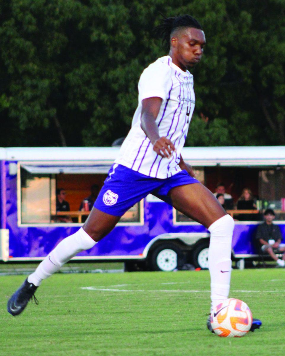 Elijah Bishop had six shots with two shots on goal of his 17 games of 2023. He was named defensive player of the week of the game on Sept. 5 against Oral Roberts. (photo by Torrie Herrington)