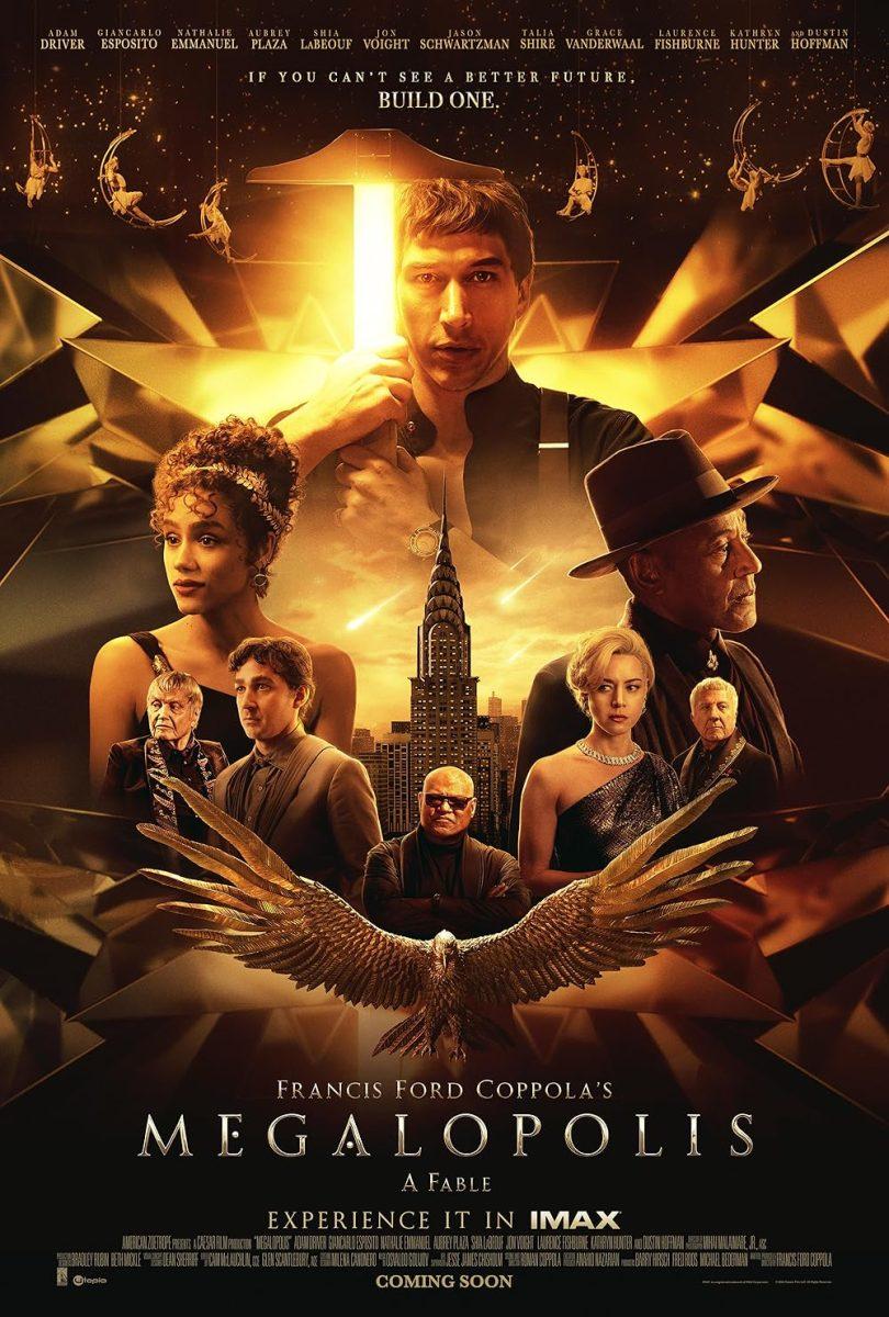 The fall of the Roman Empire is retold in a modern setting in Francis Ford Coppola’s “Megalopolis.” Despite a packed cast and years of development, the film fails to deliver a compelling storyline.
