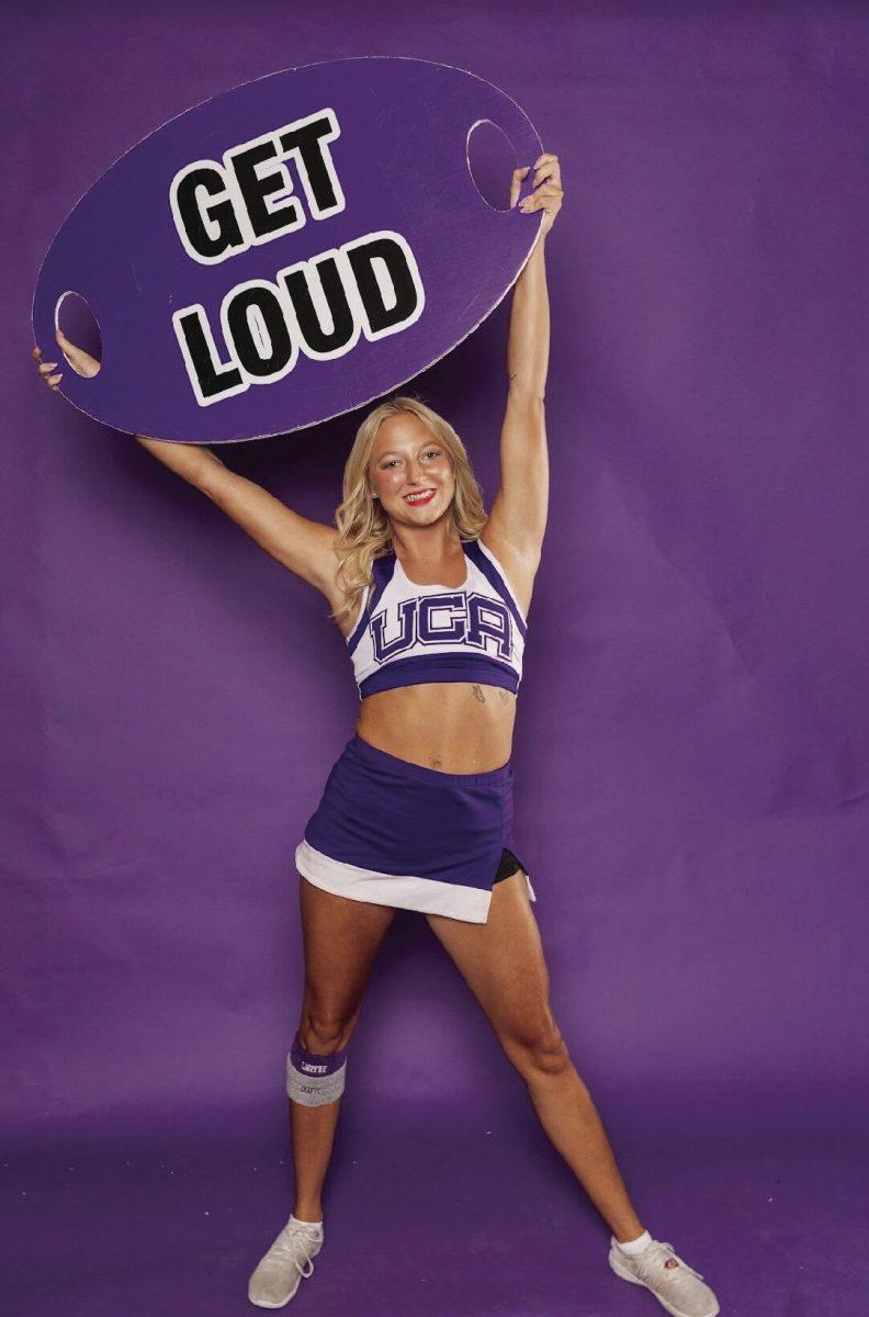 Stormey Pembleton is a sophomore cheerleader at UCA. She plans on
becoming a cheer coach.