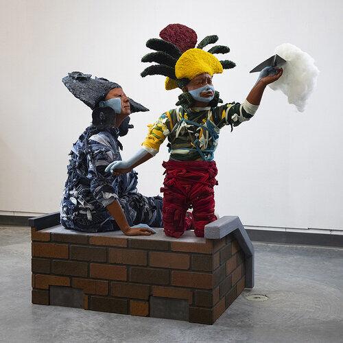 Caballero’s sculpture “Hijo Mio/My Son” depicts Caballero as a boy and his mother. The piece was created in 2019. 