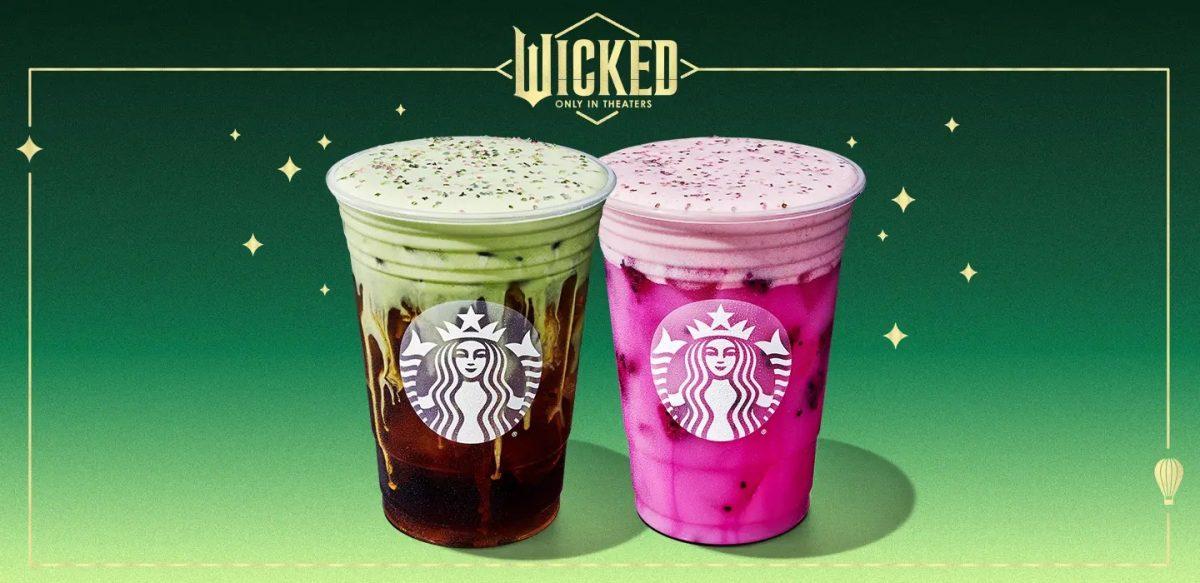 In collaboration with the upcoming movie “Wicked,” Starbucks has released two new drinks inspired by Elphaba and Glinda. Elphaba’s cold brew packs a bitter matcha punch while Glinda’s pink potion is fruity.