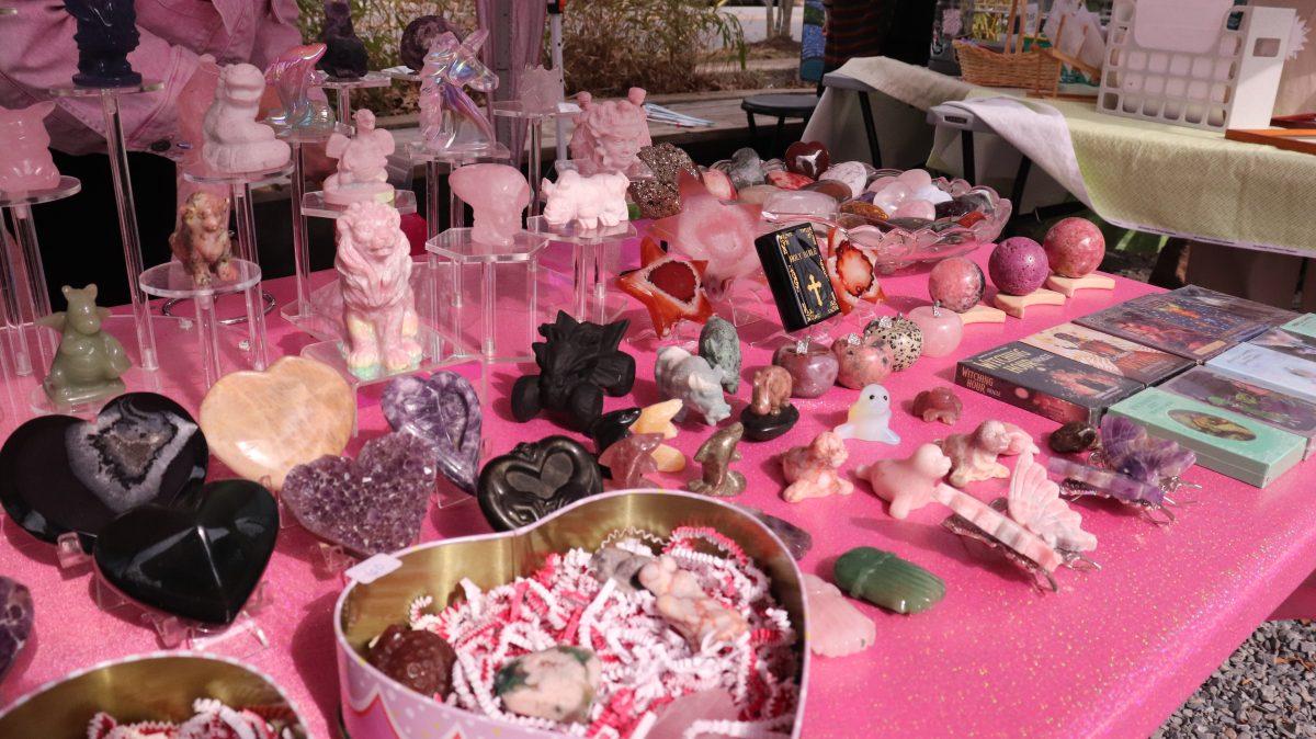 An artsy booth featured at the vintage market for the community.