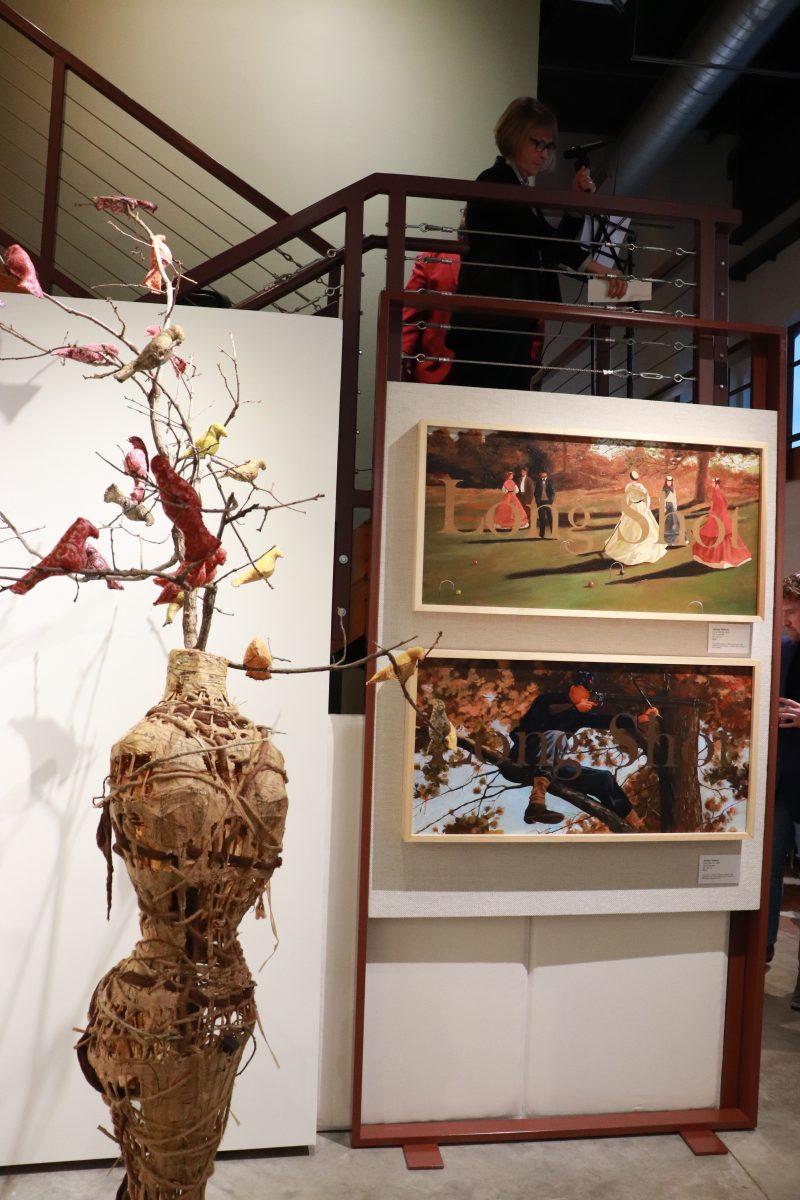 Mo Lashburn's piece titled "Nest 3." The sculpture features a mannequin that carries themes of life's cycle and the beauty of overlooked things.