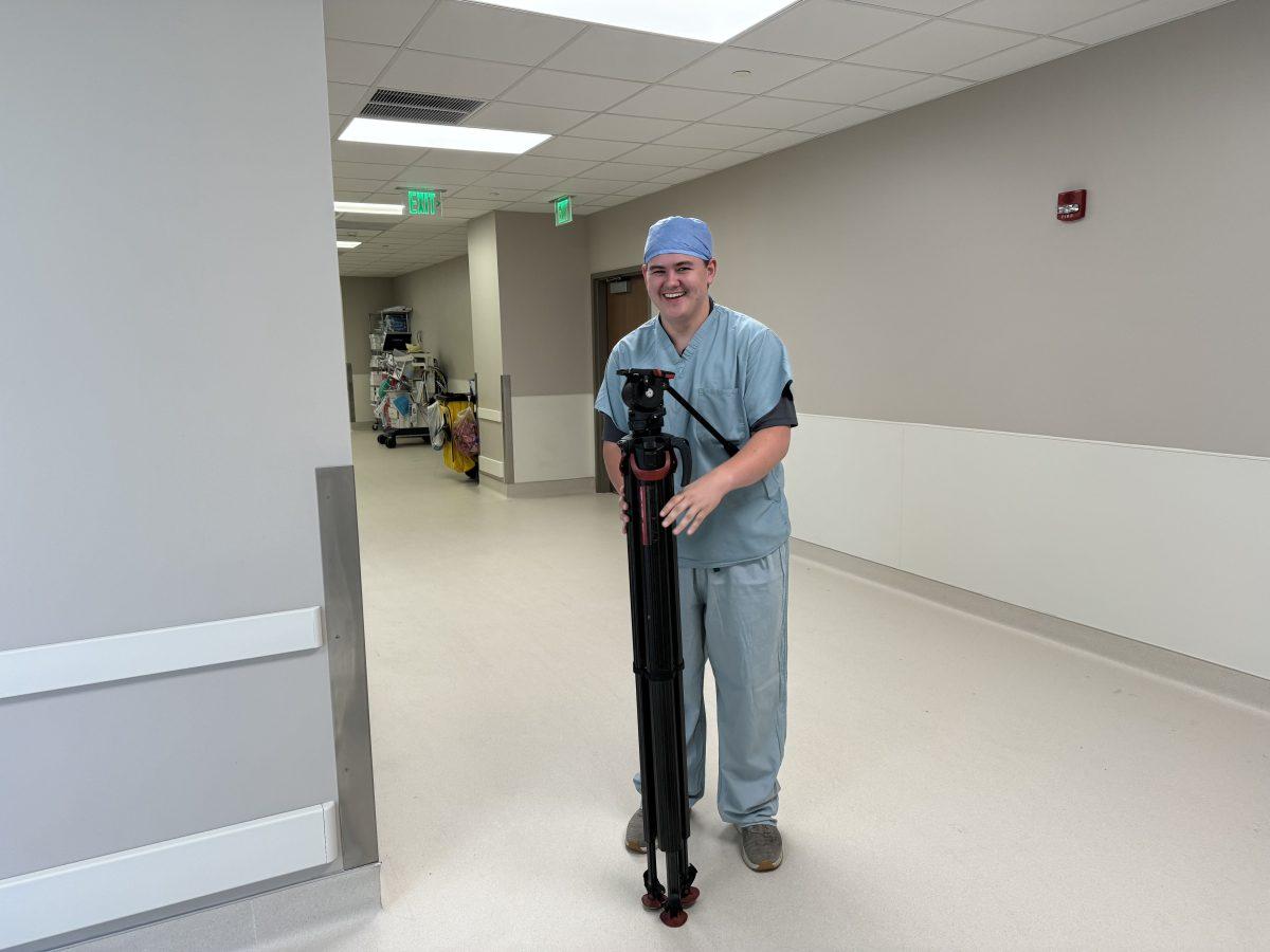 Rodney Rodgers prepares to watch a doctor perform a robotic surgury. “One of the stories that we got to cover was doctors using robotics insurgeries.