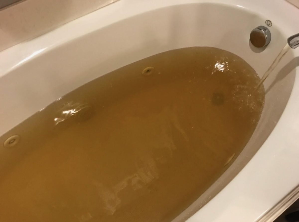Water coming out brown from the bathtub of a Sheridan, Arkansas
resident. Many Sheridan residents have raised concern about the
water coming from their tap, but the city said the water is not a hazard.
